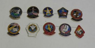 10 Nasa Sts Space Shuttle Launch Team Pins Range Sts - 50 Sts - 62 Buy And Save