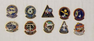 10 Nasa Space Shuttle Launch Team Pins Sts - 93,  94,  96,  97 99 101 - 102 106 111 113