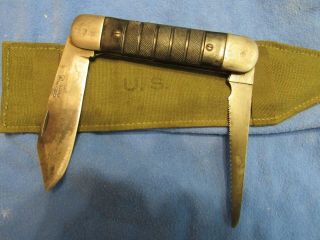 Vintage Colonial Wwii Navy Pilots Folding Survival Knife.  Very Good.  Huge