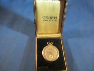 Watchmaker Estate Vintage Gruen Veri - Thin Pocket Watch Open Face