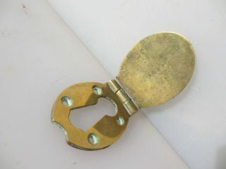 Large Antique Brass Keyhole Cover Escutcheon Plate Old Vintage Reclaim Door Safe