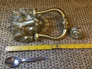 Large Heavy Solid Brass Door Knocker Lion