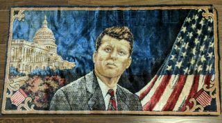 Vintage John F Kennedy Jfk Presidential Usa Flag Wall Art Tapestry