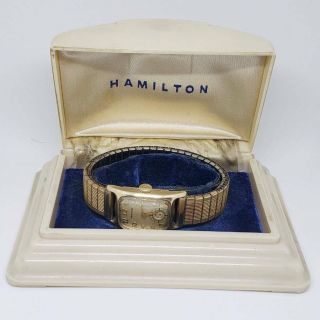 Vintage Hamilton Wristwatch 14k Gold Filled 982 Boulton 19 Jewels Runs