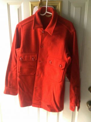 Vintage Boys Scouts Of America Official Red Wool Coat Jacket Bsa Size 38