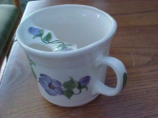 Vintage Cash Family Hand - Painted Mustache Coffee Mug Made In Erwin Tenn flowers 3