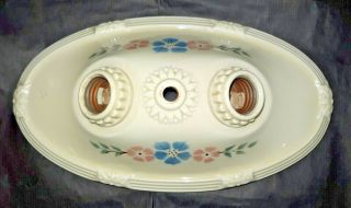 Vintage 1930s Porcelier Porcelain Double Light Fixture