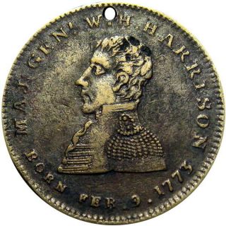 1840 William Henry Harrison Political Hard Times Token Whig Scale Ht - 819