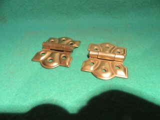 Pair Stanley Sw Cabinet Door Hinges Butterfly Brass Color Plated Old Stock