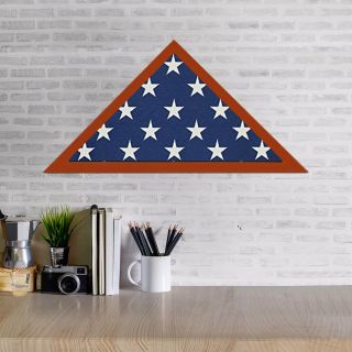 Triangle Flag Display Case Stand Wall Mounted Shadow Box Holder Flag Show Case