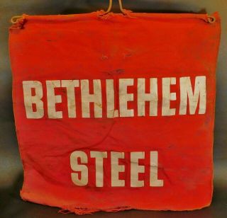 Vintage Bethlehem Steel Red Safety Flag