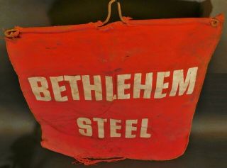 Vintage Bethlehem Steel Red Safety Flag 2