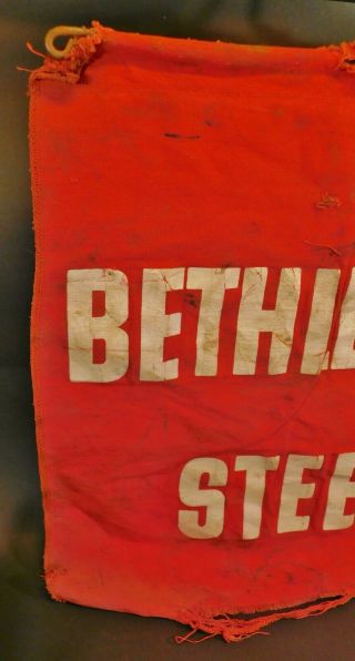 Vintage Bethlehem Steel Red Safety Flag 3