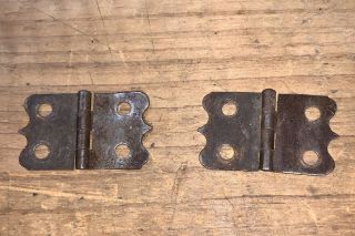 2 Old Hinges Rusty Color Steel Door Jewelry Box 1 - 3/4”by 1 - 1/16” Tall