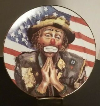 Emmett Kelly Jr Clown Collector Plate By Charlotte Kelley And God Bless America