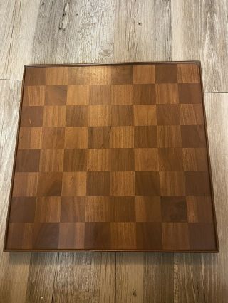Vintage Solid Wood Chess Board By Williamsburg Restoration 17.  5”