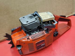 JONSERED 625 II VINTAGE COLLECTOR CHAINSAW TURNS CLN BAD TOP END LO COMP WS 395 3