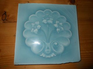 One Antique Arts And Craft Tile Art Nouveau Sherwins Blue