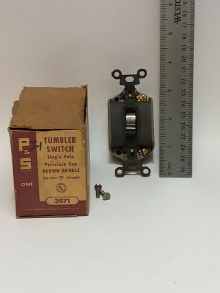 Vintage Pass & Seymour Porcelain Toggle Light Switch (nib)