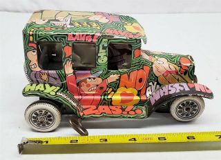 B4 Vintage Mexico Marx Tin Litho Gangster / Godfather Old Jalopy Wind Up Car