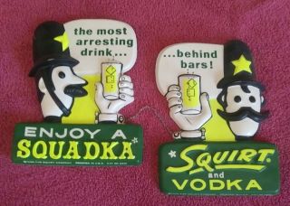 Sweet 2 Squirt 3d Vacuform Advertising Signs Vintage " Squirt And Vodka "
