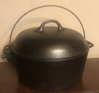 Vintage Favorite Piqua Ware Cast Iron No.  8 Pan With Lid Skillet Dutch Oven 4 Qt