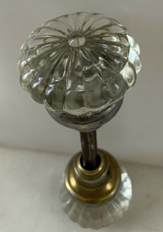 Set Unusual Fancy Antique Vintage Victorian Crystal Glass 18 Point Door Knobs