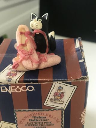 Vintage Centennial Bears by Enesco: Prima Ballerina cat w/ pink slippers (ff) 3