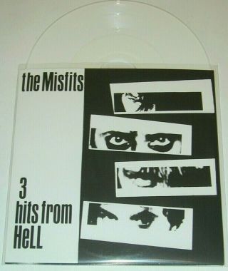 The Misfits 3 Hits From Hell 7 " Ep Repress White Color Vinyl Punk Hc Danzig