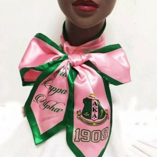 One Day Alpha Kappa Alpha Pink And Green Stole / Bow Tie Ribbon