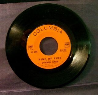 Johnny Cash Columbia 45rpm Record Ring Of Fire & I 