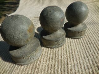 Vintage Large Ball Old Cast Iron / Steel (fence Post Topper) Chain Link Finial