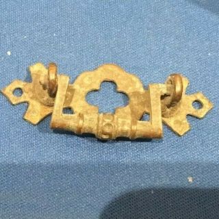 One Very Small Antique Cast Brass Arts & Crafts Furniture Drawer Handles,