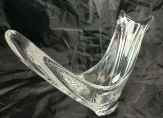 LARGE BEAUITUFL VINTAGE SIGNED DAUM FRANCE ART GLASS VASE BOWL CENTERPIECE 2