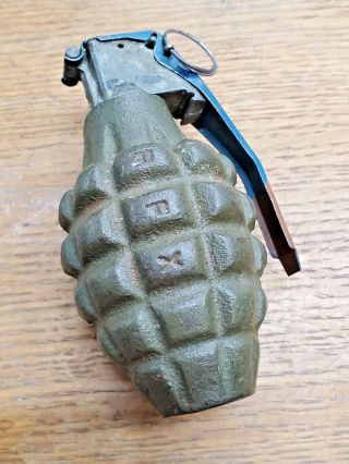 Ww2 Wwii Fake Hand Grenade Dummy Fuze M228 Rfx Cast Iron Pineapple Shaped