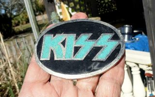 Vintage Kiss Turquoise Men’s Metallic Belt Buckle P.  S.  C.