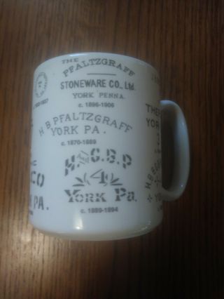 York Pa Pfaltzgraff Mug With The Vintage Emblems From Old Pottery Jugs & Crocks