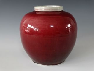 Chinese Porcelain Langyao Vase Copper - Red Oxblood Jar or Pot Antique Qing 19th 6