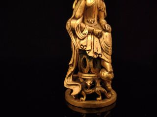 A Rare Chinese Antique Liao Dynasty Gilt Bronze Seated Pensive Bodhisattva 3