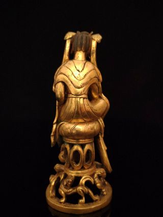 A Rare Chinese Antique Liao Dynasty Gilt Bronze Seated Pensive Bodhisattva 6