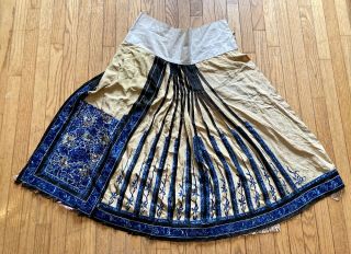 Antique Chinese Qing Dynasty Forbidden Stitch Wedding Skirt 1800s Laura Treman