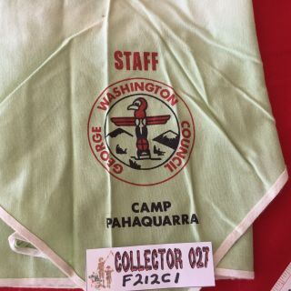 Boy Scout Camp Pahaquarra Staff Neckerchief George Washington Council Nj