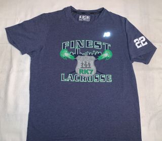 Nypd York City Police T - Shirt Sz L Brooklyn Manhattan Finest Lacrosse Nyc