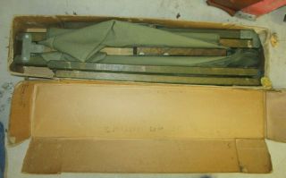 Box Army Military Folding Camping Bed Cot Troop Wood Canvas Cot Vintage