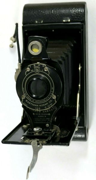 Vintage Kodak Rainbow Hawkeye No 2a Folding Bellows Camera - Model B - Black
