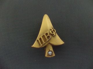 Vintage Pi Beta Phi Arrowhead Sorority Pin Badge Gold Seed Pearl 1962 2