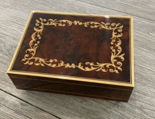 Small 4 " By 6 Music Jewelry Box Wood Wooden