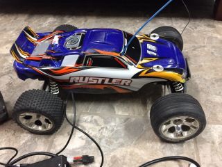 Vintage RC Traxxas Rustler with Charger and 3