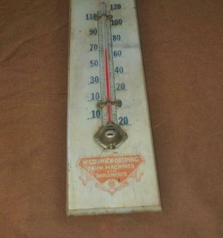 Vintage Wood Thermometer Mccormick Deering Ih Hitchock Okla Cronkhite Beckloff