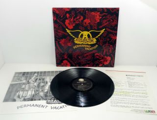 Aerosmith " Permanent Vacation " Nm German 1987 Lp,  Press Sheet,  Ois Inner Rock